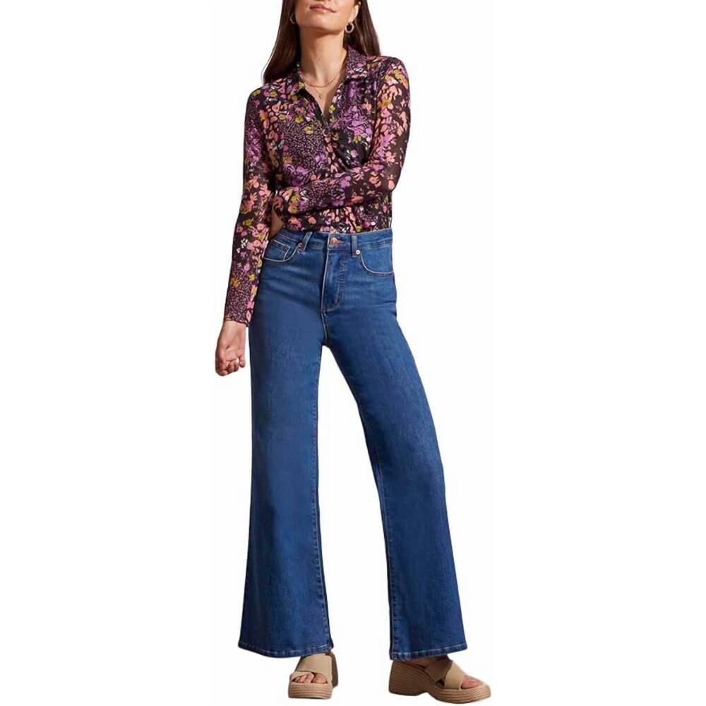 NEW TRIBAL brooke hugging palazzo denim jean in blue